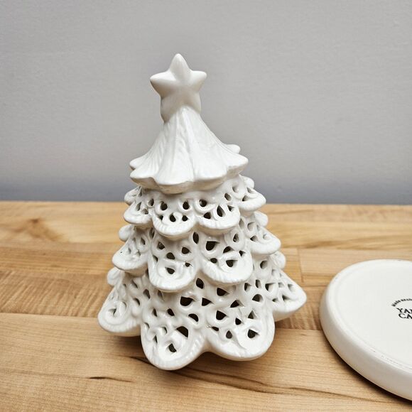 Yankee Candle White Christmas Tree Tea Light 6.5”H X 5” Luminary - Picture 5 of 13